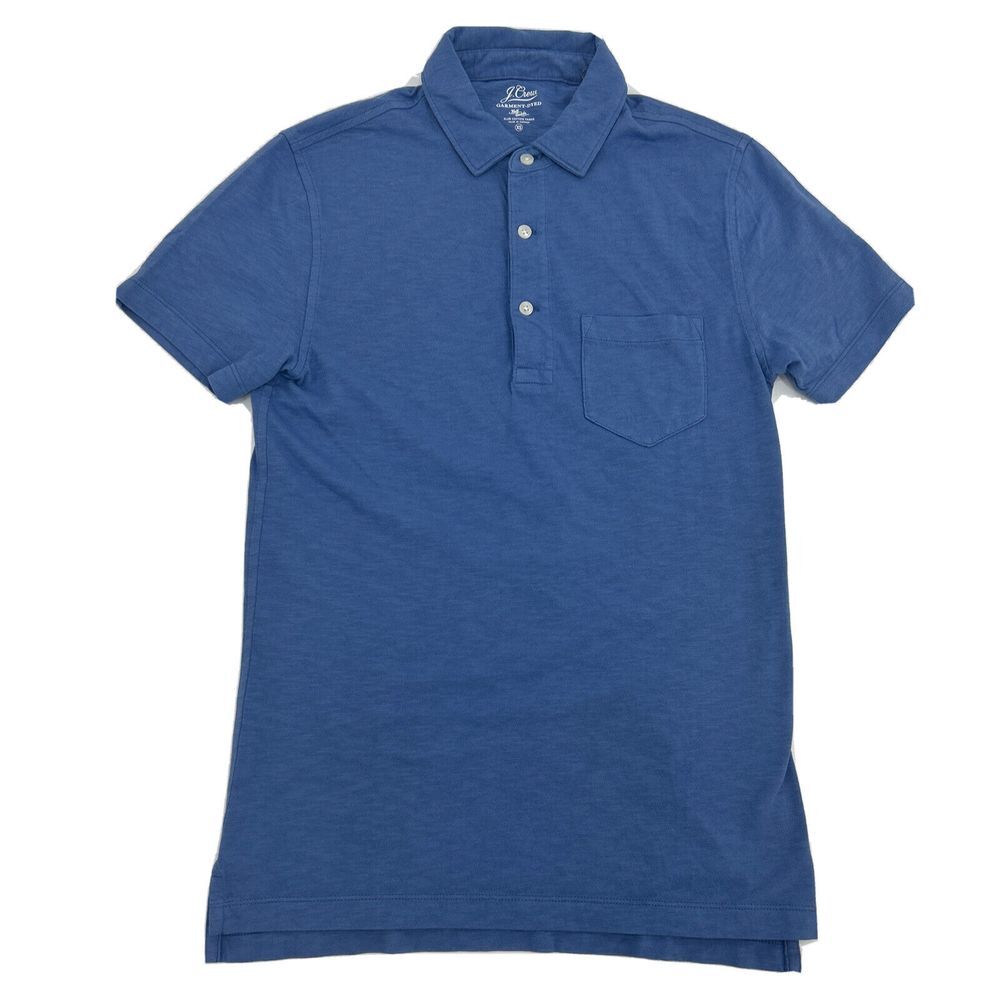 J.‎ Crew Shirt Men's XS Blue Super Soft Garment-Dyed Slub Cotton Pocket Polo NEW